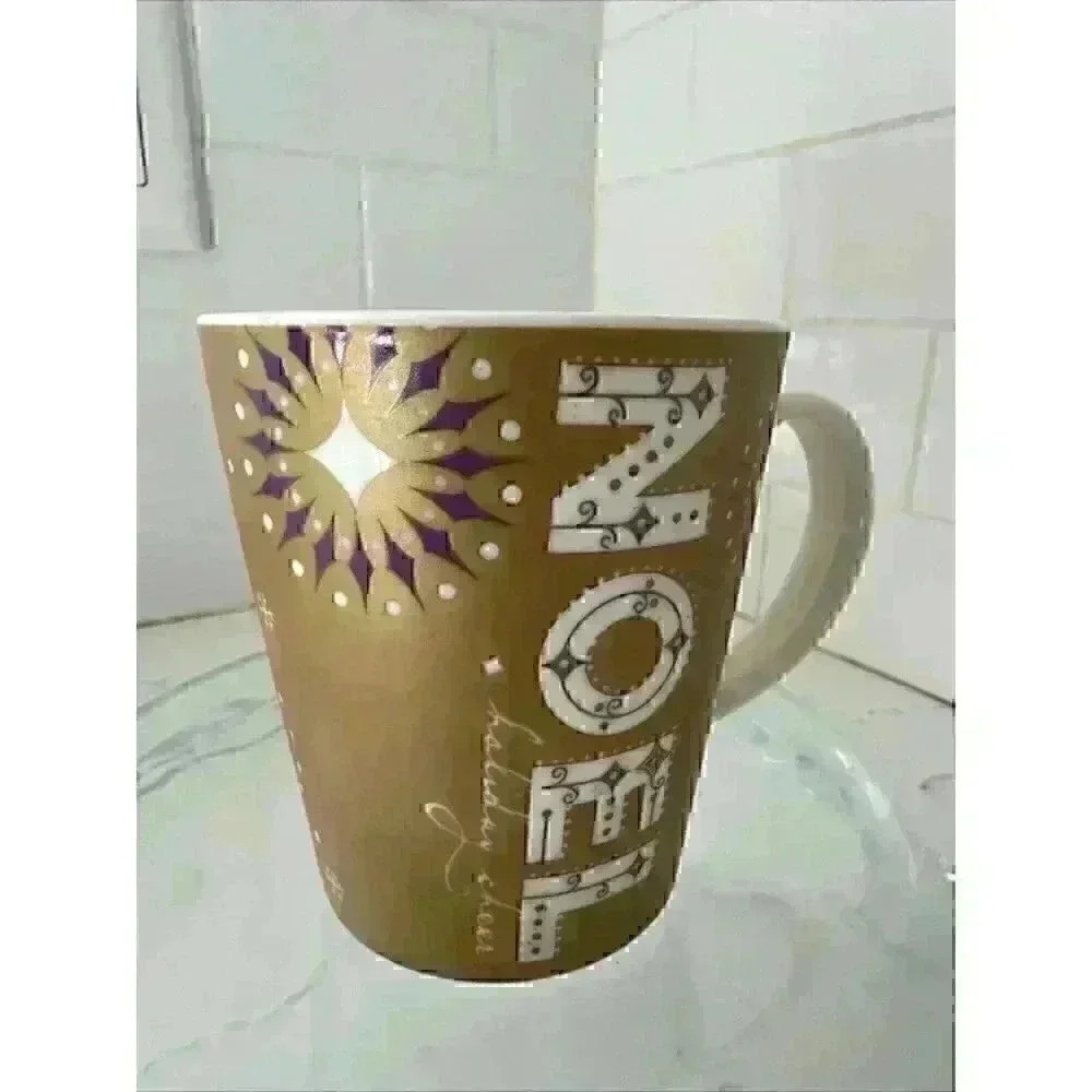 2006 Starbucks NOEL Gold Christmas Holiday Coffee Mug 14 oz